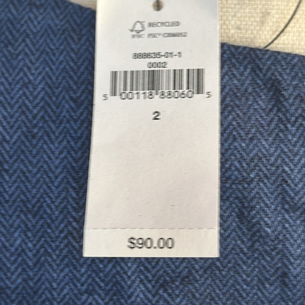 Banana Republic Classic Blue Herringbone Linen Blend Dress - Picture 11 of 13